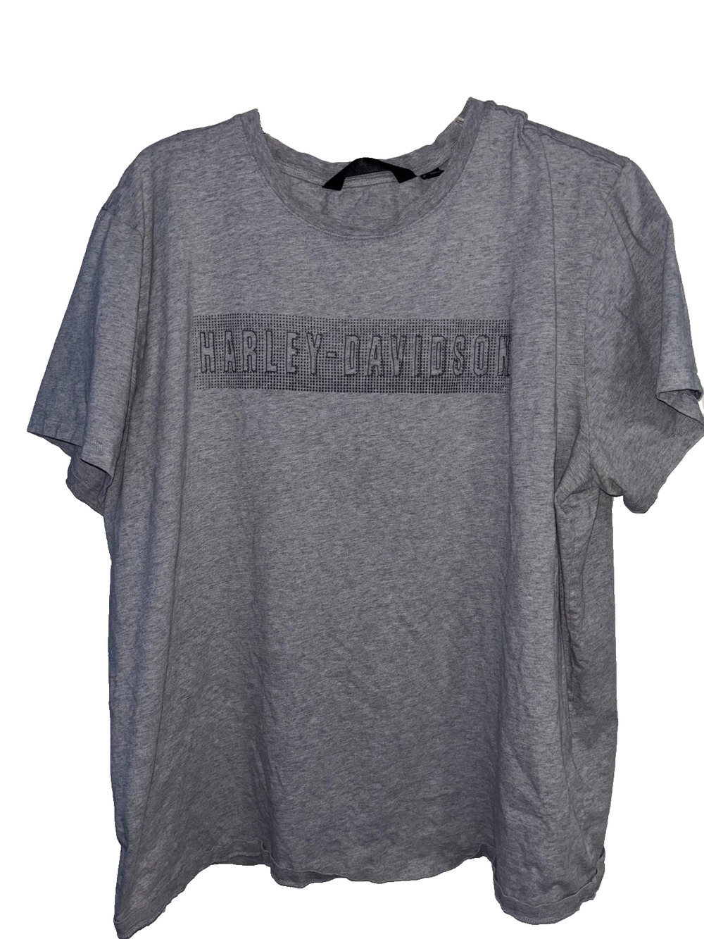 Harley Davidson Shirt Men Slim 3XL Gray Studded Logo Block Font Short Sleeve Tee